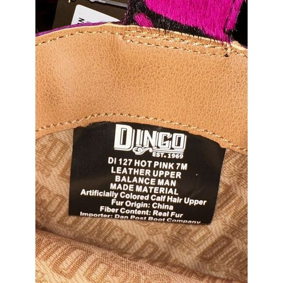 Dingo Live A Little Neon Pink Boots Calf Hair Size 7 - Picture 8 of 9